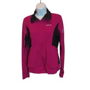 Women Rock Wear Full Zip Collared Black/Pink Activewear Jacket Women's Sz. S